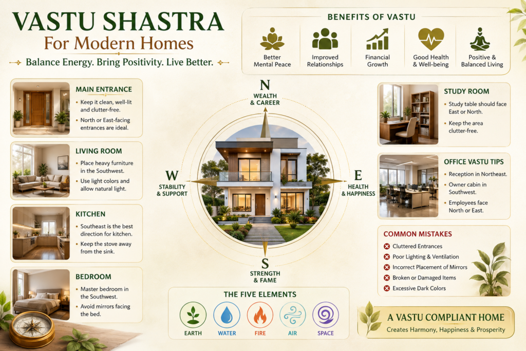 Vastu Shastra for Modern Homes: A Complete Guide to Positive Living Vastu Shastra for Modern Homes: A Complete Guide to Positive Living